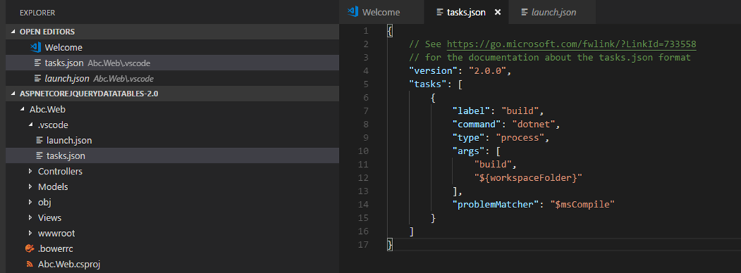 VS Code - tasks.json